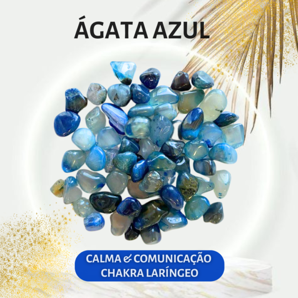 100g de Cristais Ágata Azul