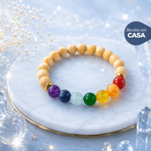 PULSEIRA 7 CHÁCKRAS COM ESFERA DE CHERRY NATURAL