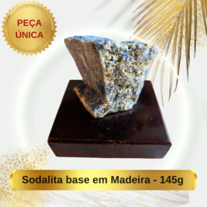 Sodalita base em Madeira - 145g